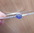 Textured blue sea glass bangle