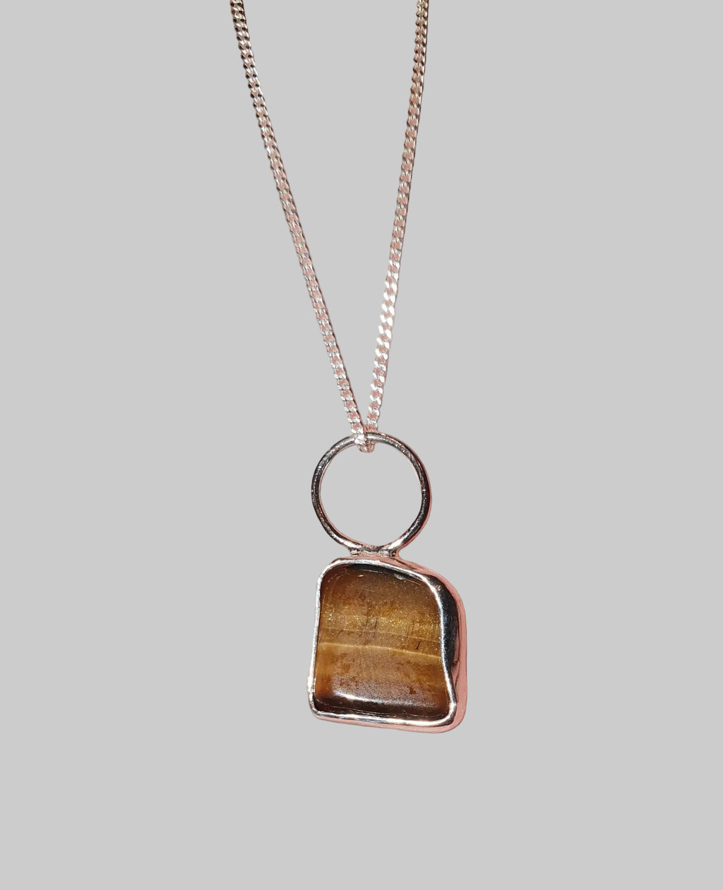 925 sterling silver & Tiger's eye pendant necklace